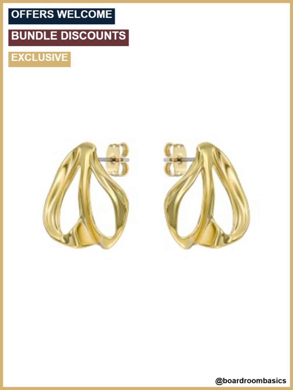 Ted Baker Leah Abstract Leaf Stud Earrings Gold Plated Women